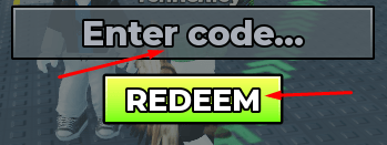 Enter code box and REDEEM button to use codes in Escape The Walls