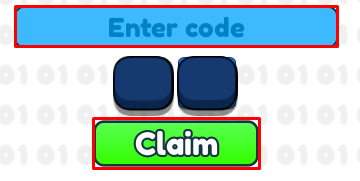 Gym Training enter codes box and claim button