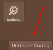 The "Redeem Codes" button in Dragon Blox