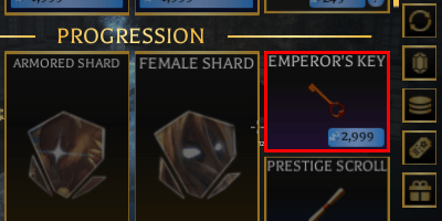 Attack on Titan Revolution Emperor's Key shop item example