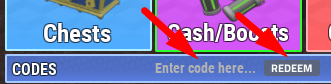 The code redeeming interface in Lawless Tycoon