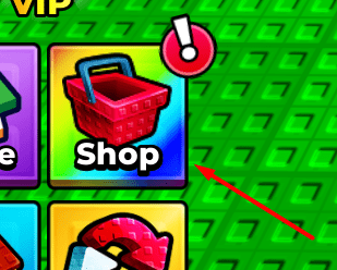 The Shop button in Chase A Lucky Block For Brainrots