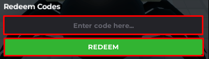 FAAAH enter codes box and redeem button