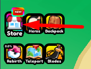 The Store button in Demon Slayer:Training Simulator