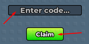The "Enter code" box and Claim button in Build a Digger