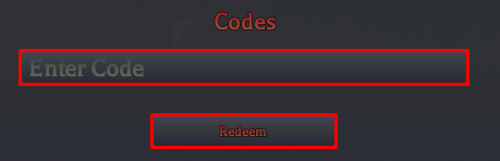 Reborn Insanity enter codes box and redeem button