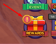 The REWARDS button in Dragon Adventures