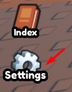 The Settings button in Plantitos Paradise