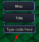 The "Type code here" box in Verse Piece