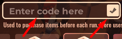 The code redeeming interface in DOORS FLOOR 3