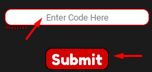 The "Enter Code Here" box and Submit button in SCP Architect X