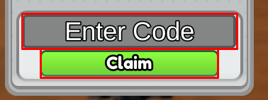 Battle Minigames enter codes box and claim button