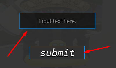 The input text here. box and submit button in Vergil Game