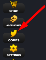 The Codes button in Strongman Smash