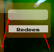 The blank box and Redeem button in Dragon Ball RP: Aftermath