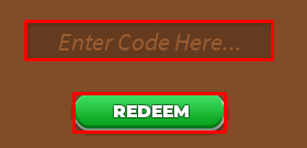 Rainbow Obby enter codes box and redeem button