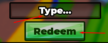 Type box and Redeem button to redeem codes in My Car Collection!