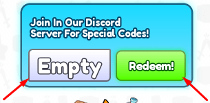 Tne Empty box and Redeem! button in Alliance Tower Defense!