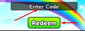 Enter Code box and Redeem button to redeem codes in Baseball Training!