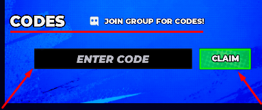 The ENTER CODE box and CLAIM button in BLITZ FPS