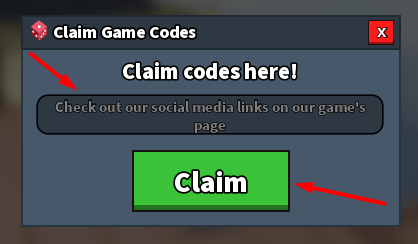The Claim codes here! box and the Claim button in Catch and Cook!