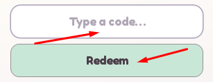 Type a code box and Redeem button to use codes in My Chiikawa Restaurant!