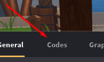 The Codes button in Grand Blue