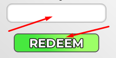 Text box and REDEEM button to redeem codes in Sell Fnaf and Prove Mom Wrong