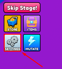 oMega Obby settings button