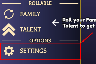 Reborn Cultivation settings button