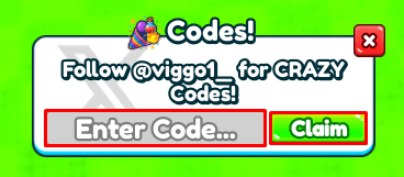 Gym Climb Race enter codes box and claim button