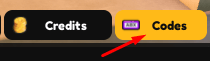 The "Codes" button in Disaster Island Survival