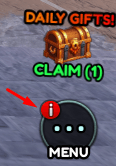 The "MENU" button in Slime Slaying Simulator