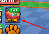 The SHOP button in Merge & Dig Simulator!