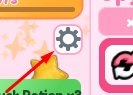 The settings icon in Cliqueur d'anime Waifu