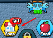 The Shop button in Get Fat to Splash