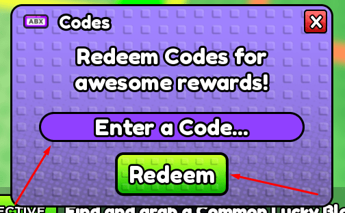The Enter a Code... box and Redeem button in Jump To Steal Soccer Legends