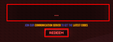 Blood Tower enter codes box and redeem button