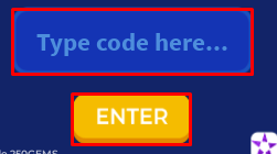 Slam Royale enter codes box and enter button