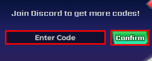 One Hit Man enter codes box and confirm button