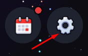 Gear icon in Mine a Planet