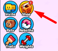 The Shop button in Tug of War Simulator