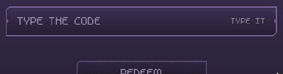 The TYPE THE CODE button in Nebulous