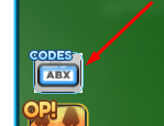 The CODES button in Sword Evolution