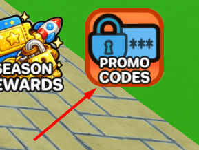 The PROMO CODES button in Potty Rockets