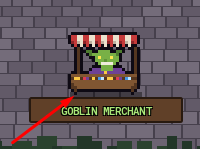The GOBLIN MERCHANT button in Pixel Lineage