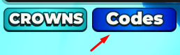 The "Codes" button in Anime Strike Simulator