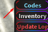 The "Codes" button in Giant Universe RP