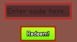 Grow a Coconut enter codes box and redeem button