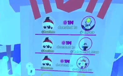 Hazem donating millions of Robux to PLS DONATE players